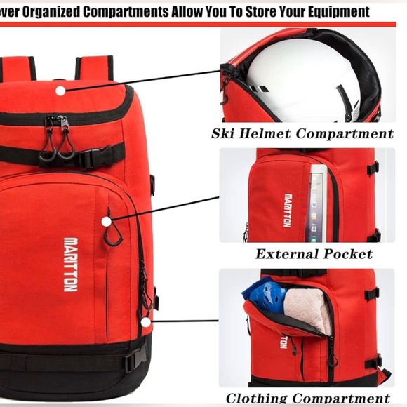 NWT Ski Boot Bag - Ski Boots and Snowboard Boots Travel Backpack - Picture 4 of 5